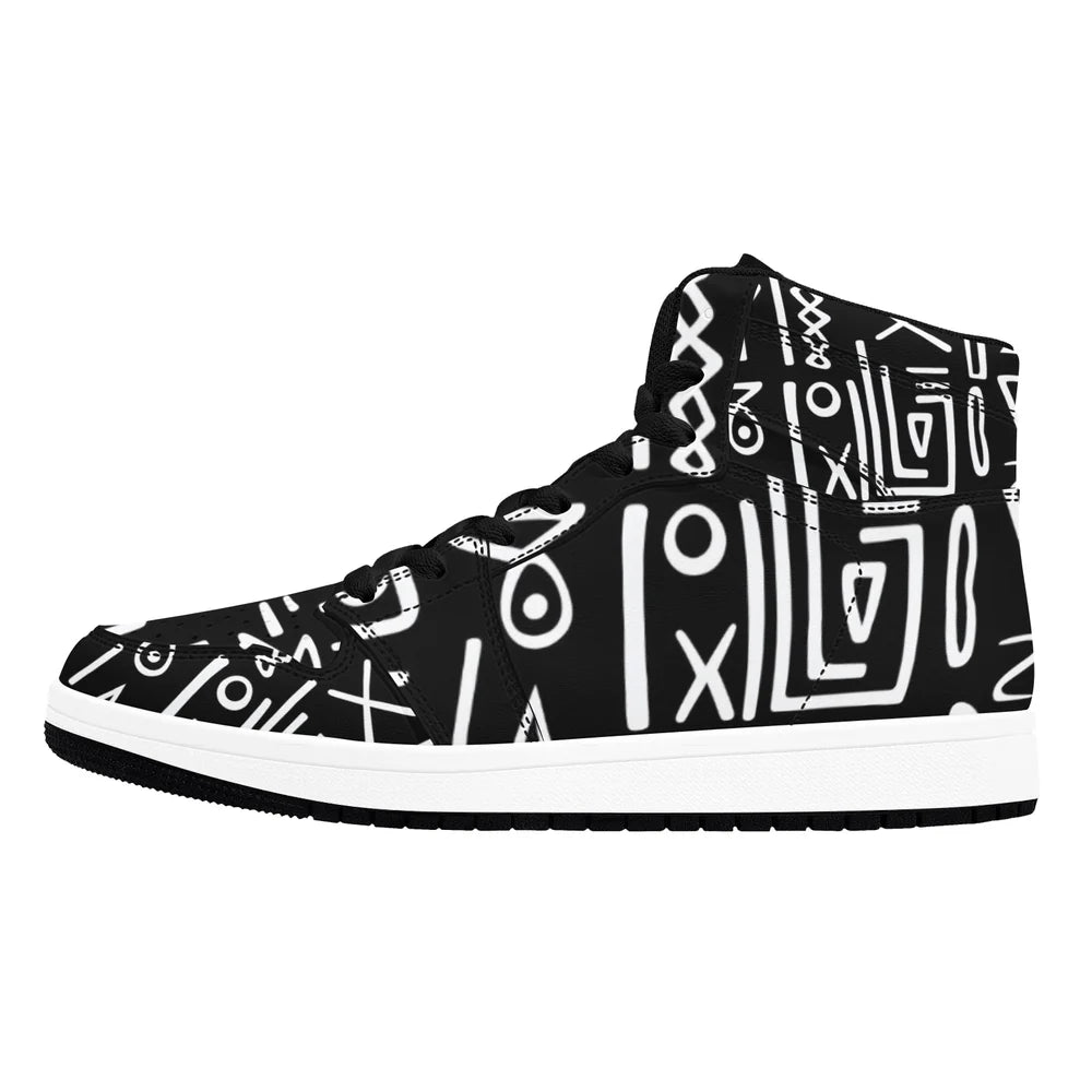 Men's African Print High-Top Sneakers
