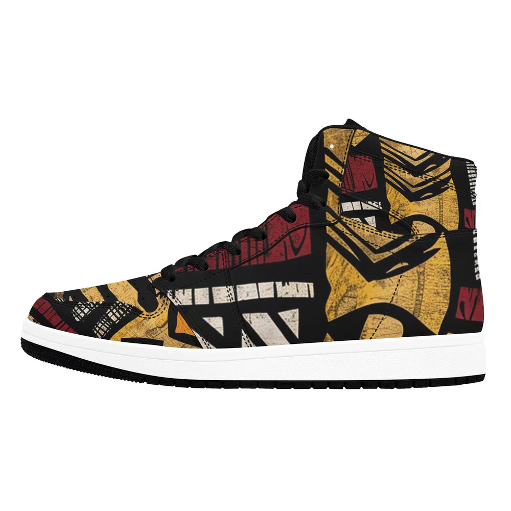 Men's African Print High-Top Sneakers