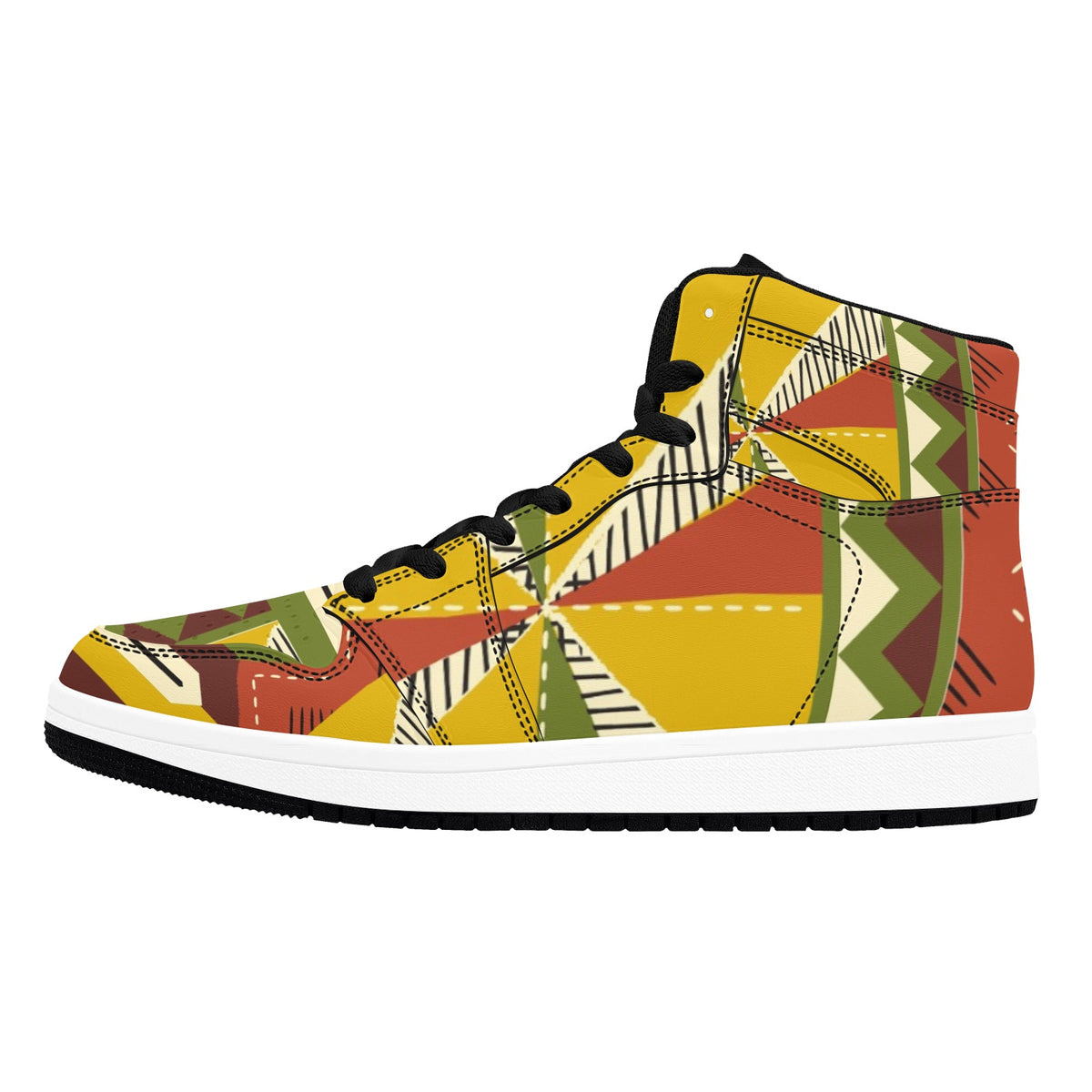 Men's African Print High-Top Sneakers