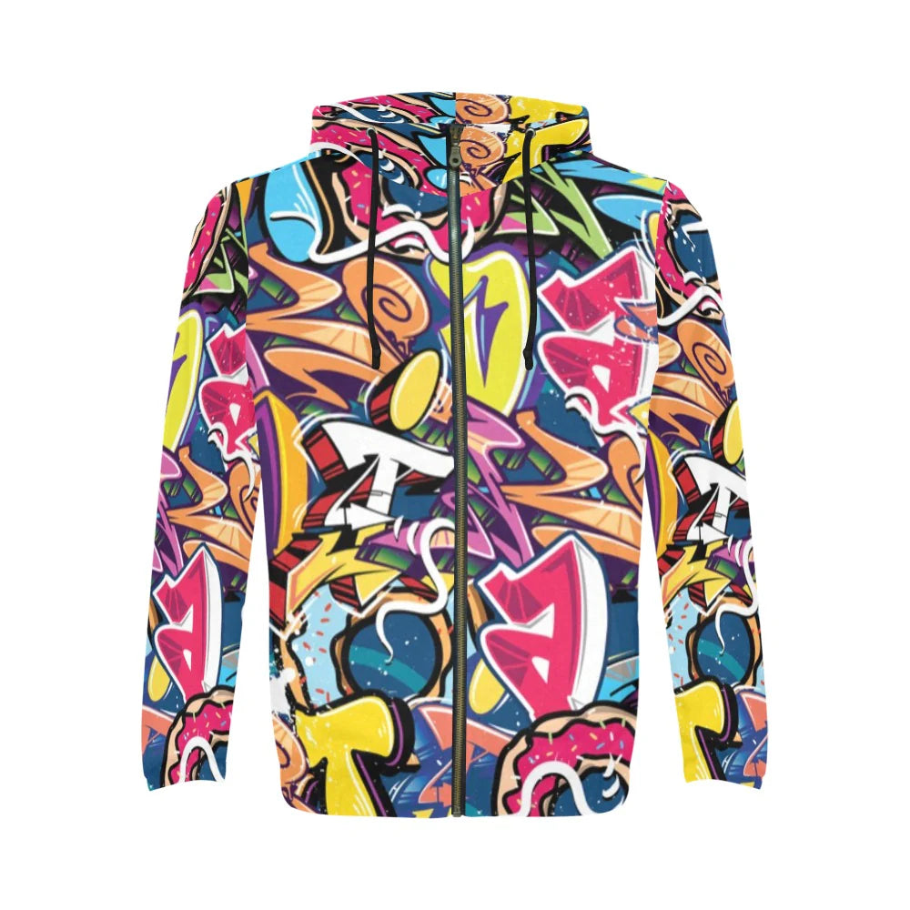 Men's All-Over Print Full-Zip Hoodie