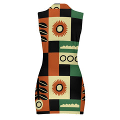 Women's Sleeveless Zip-Neck Bodycon Dress