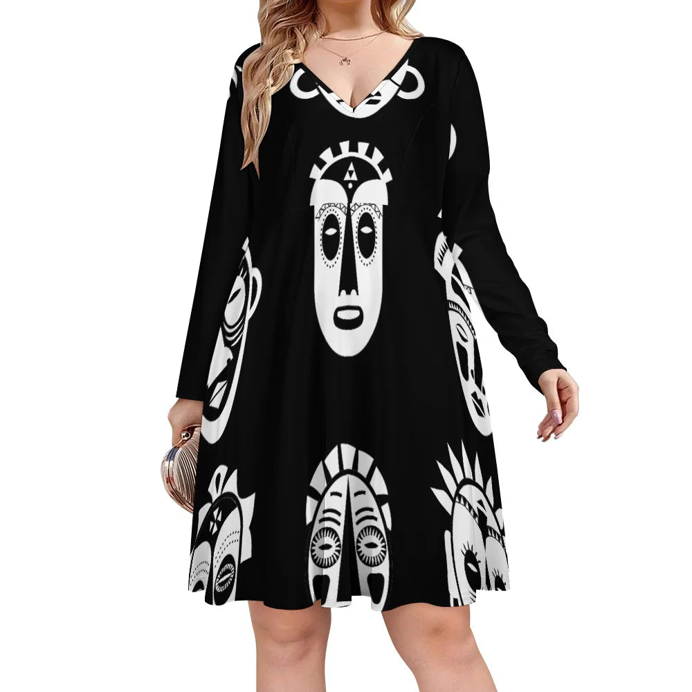 Women's Oversized Long Sleeve Skater Dress