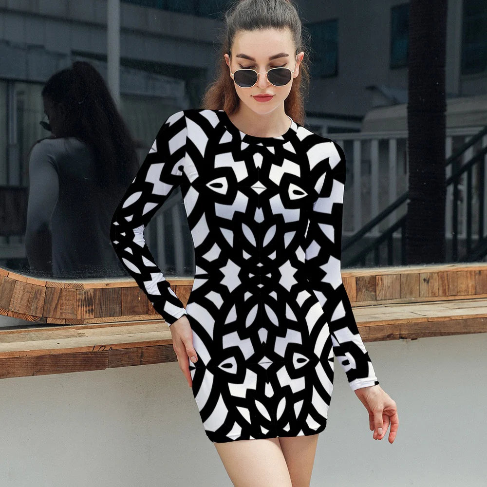 Women's Elegant Long Sleeve Skinny Dress