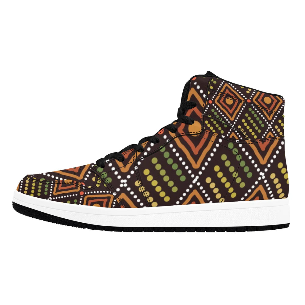 Men's African Print High-Top Sneakers