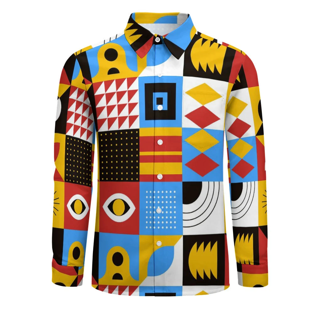 Men's Long-Sleeve Shirt with Chest Pocket