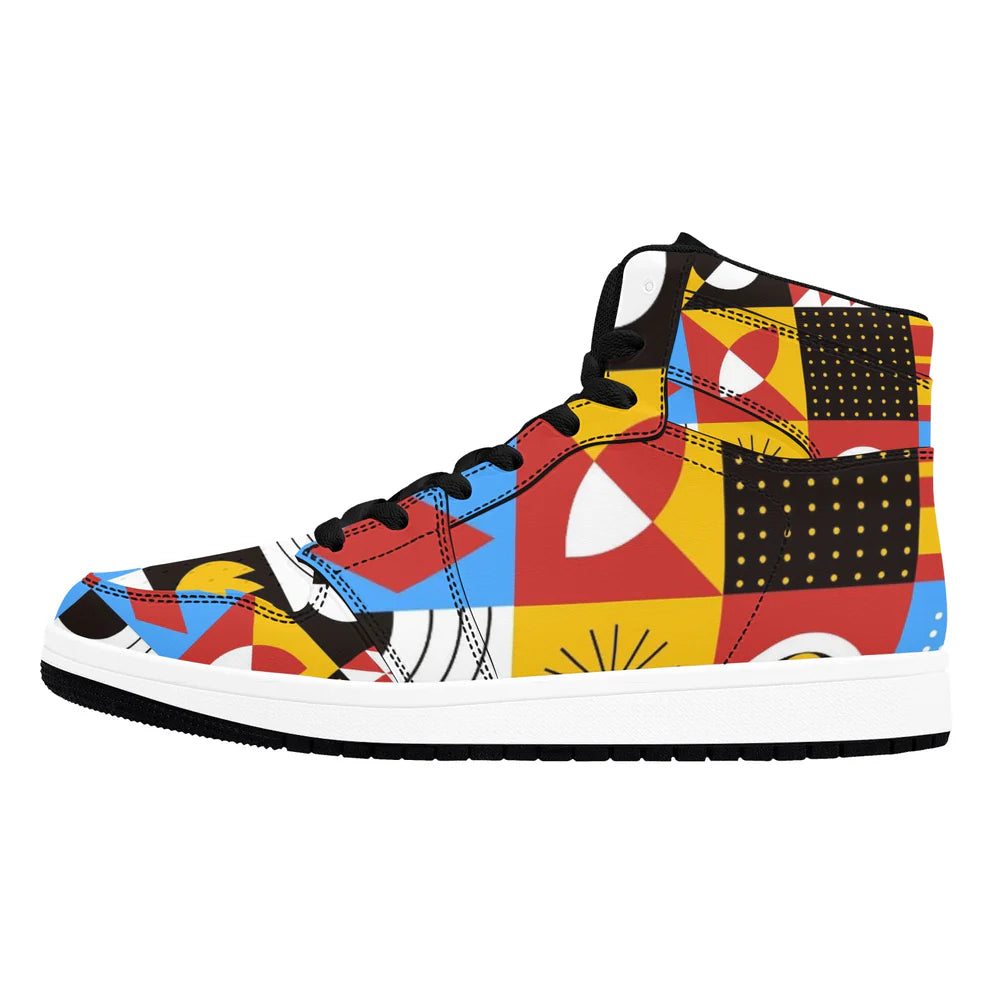 Men's African Print High-Top Sneakers