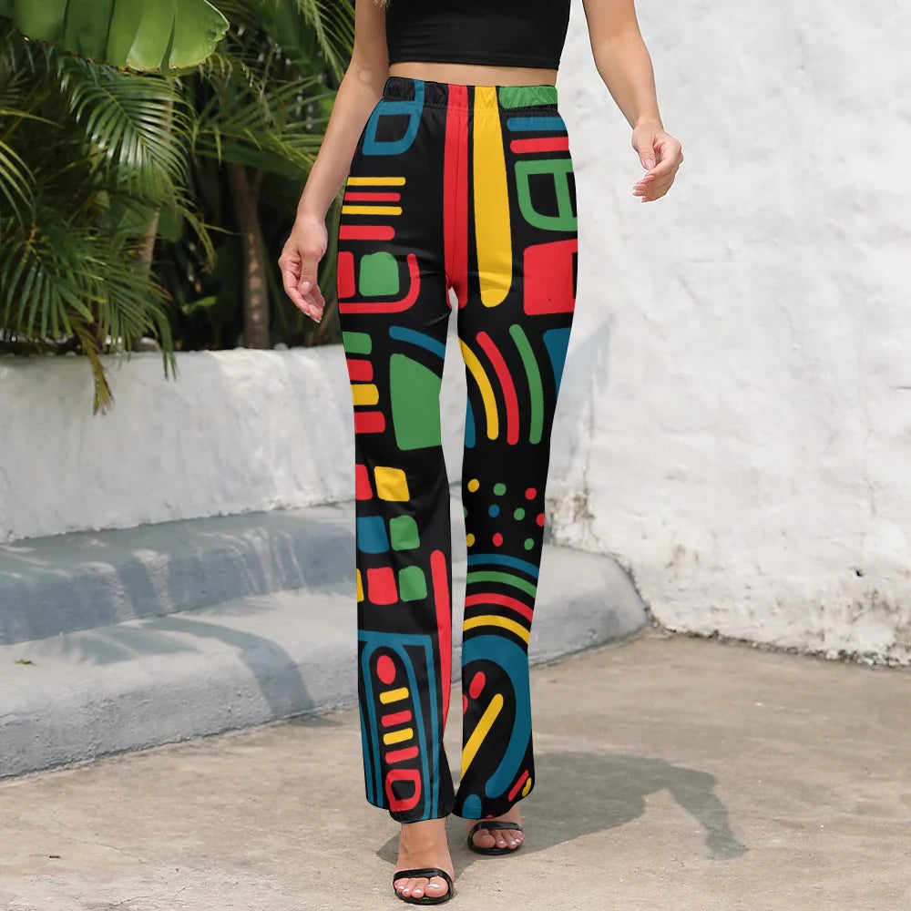 Women's Afrocentric Harlem Renaissance Flared Pants