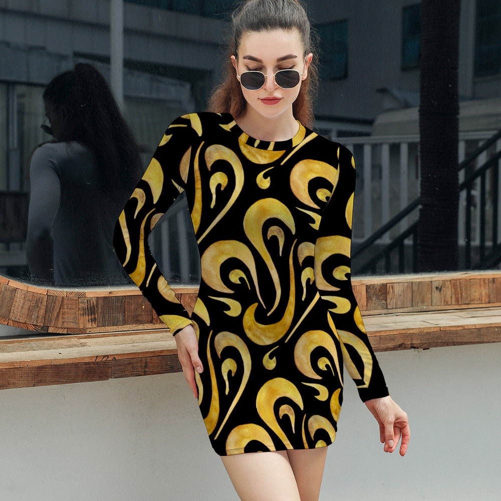 Women's Elegant Long Sleeve Skinny Dress