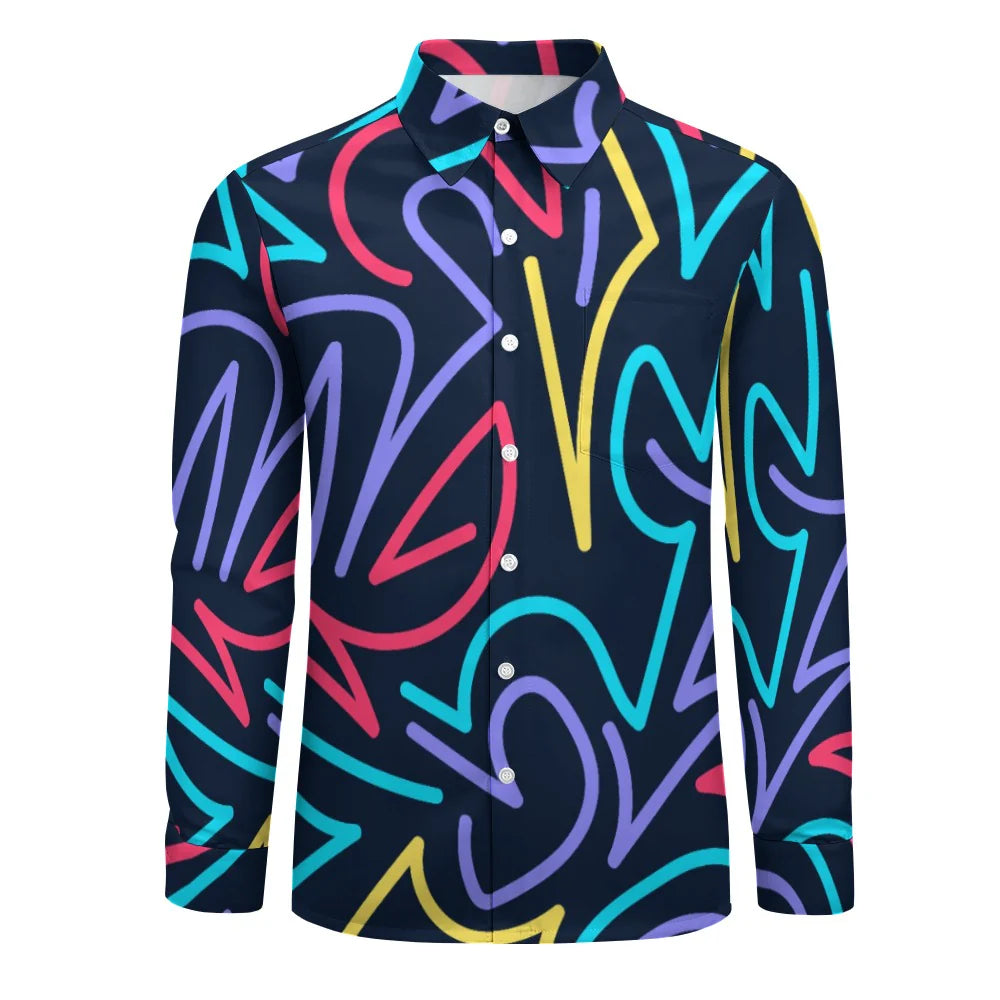 Men's Long-Sleeve Shirt with Chest Pocket