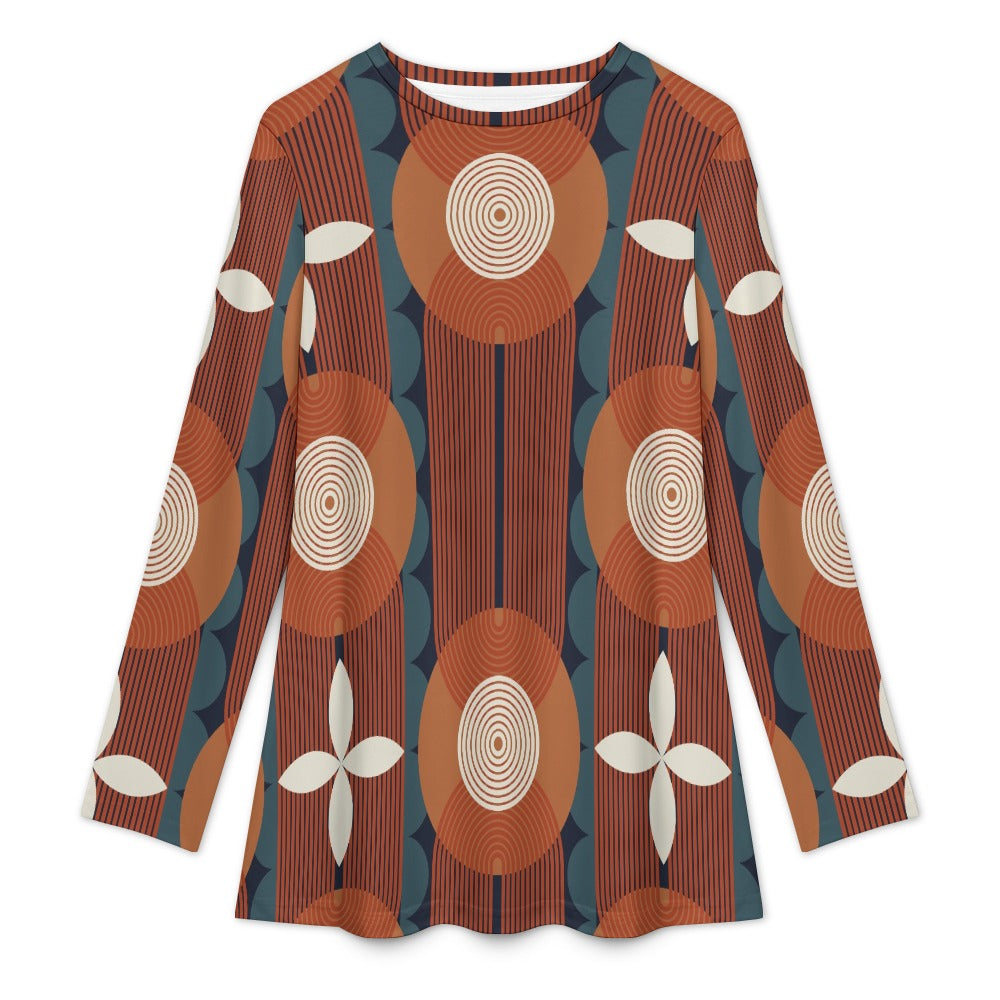 Women's Muslim Round Neck Long Sleeve Tunic Shirt