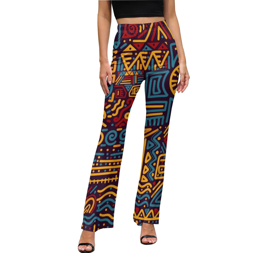 Women's Afrocentric Harlem Renaissance Flared Pants