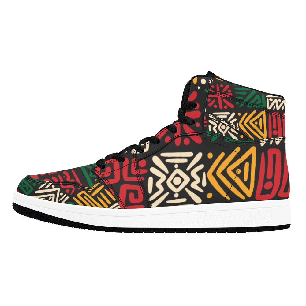 Men's African Print High-Top Sneakers