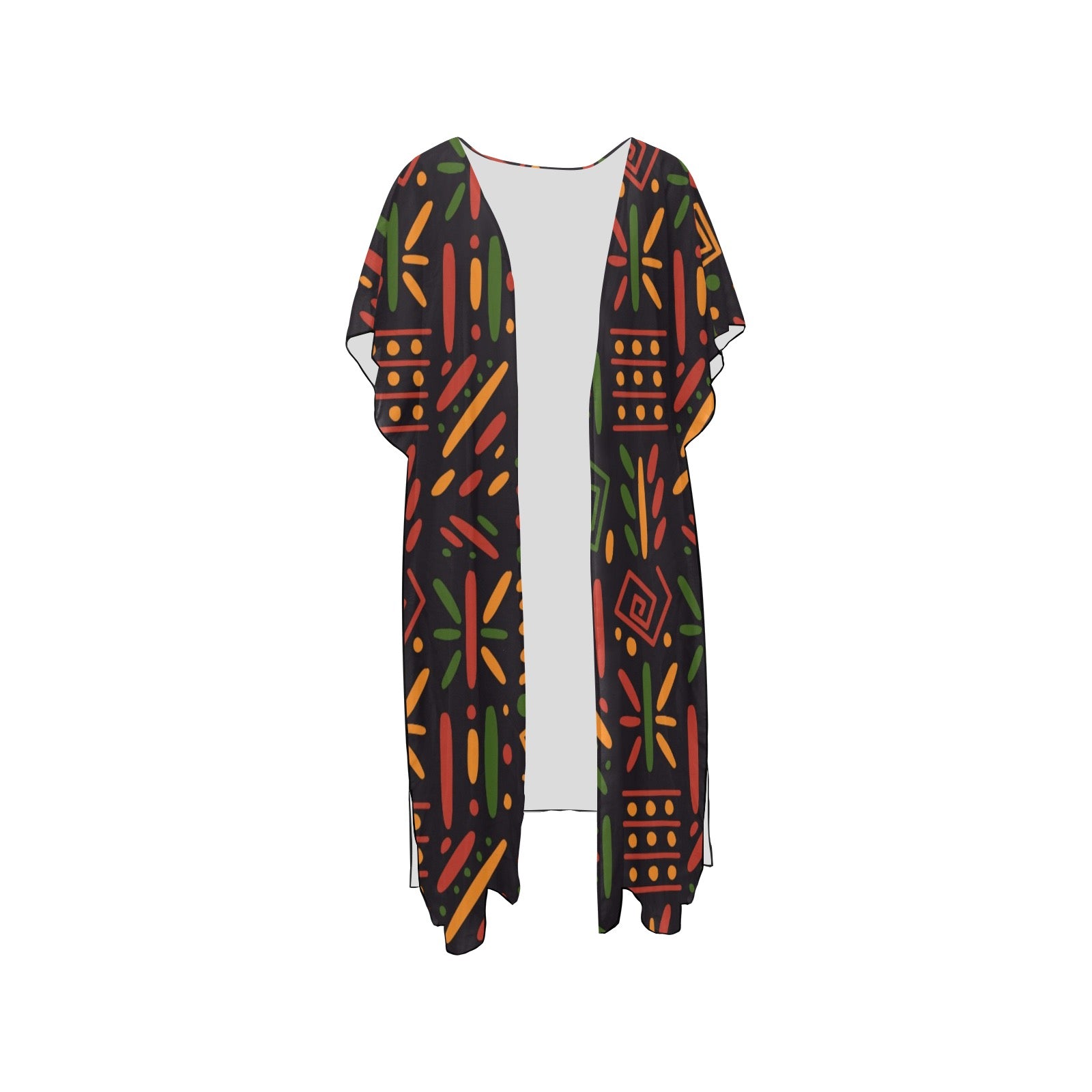 Women's Mid-Length Chiffon Cover-Up with Side Slits (H50)