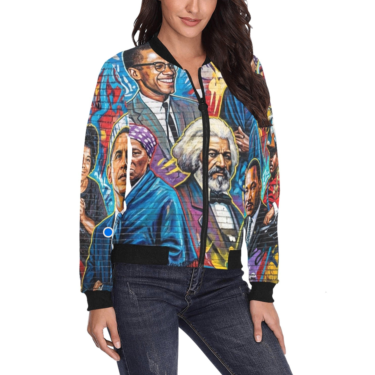 Women's All-Over Print Bomber Jacket