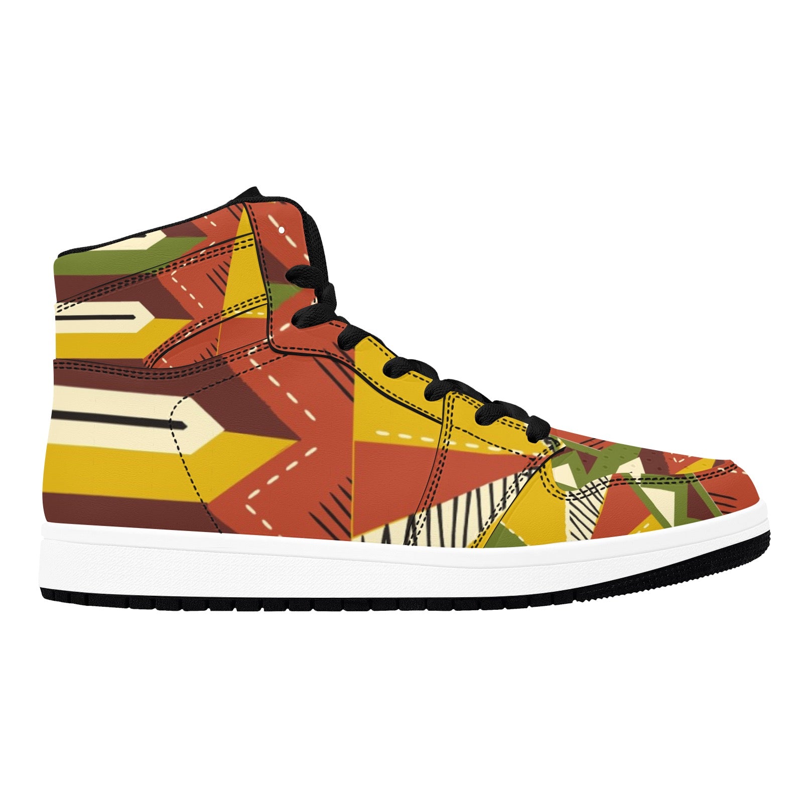 Men's African Print High-Top Sneakers