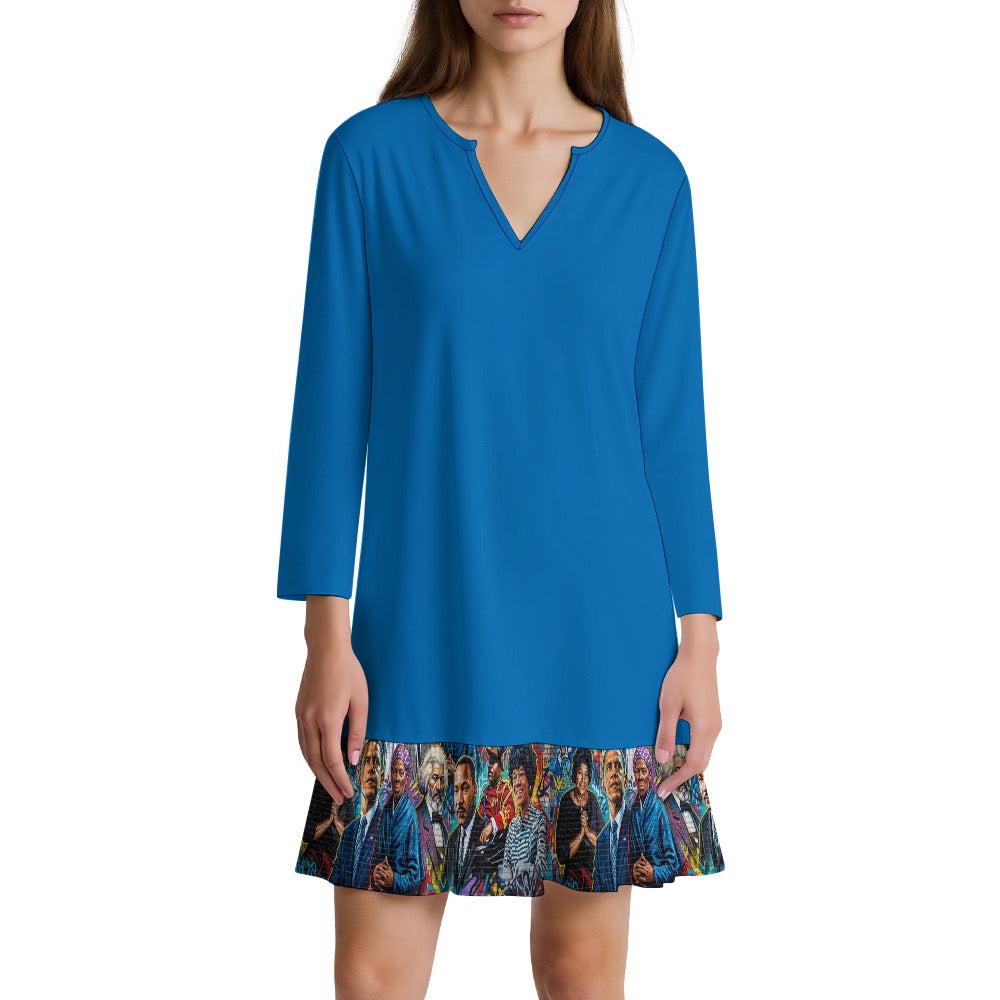 casual V neck dress for women