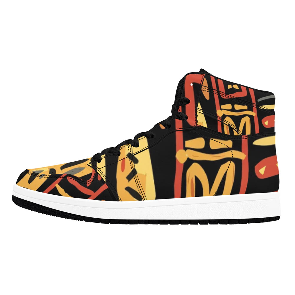Men's African Print High-Top Sneakers