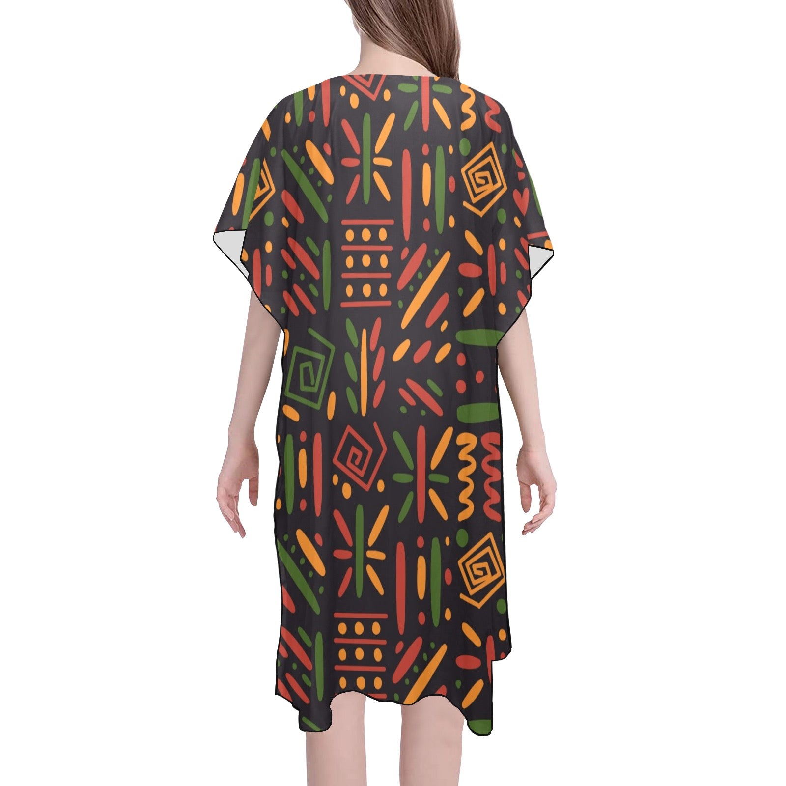 Women's Mid-Length Chiffon Cover-Up with Side Slits (H50)