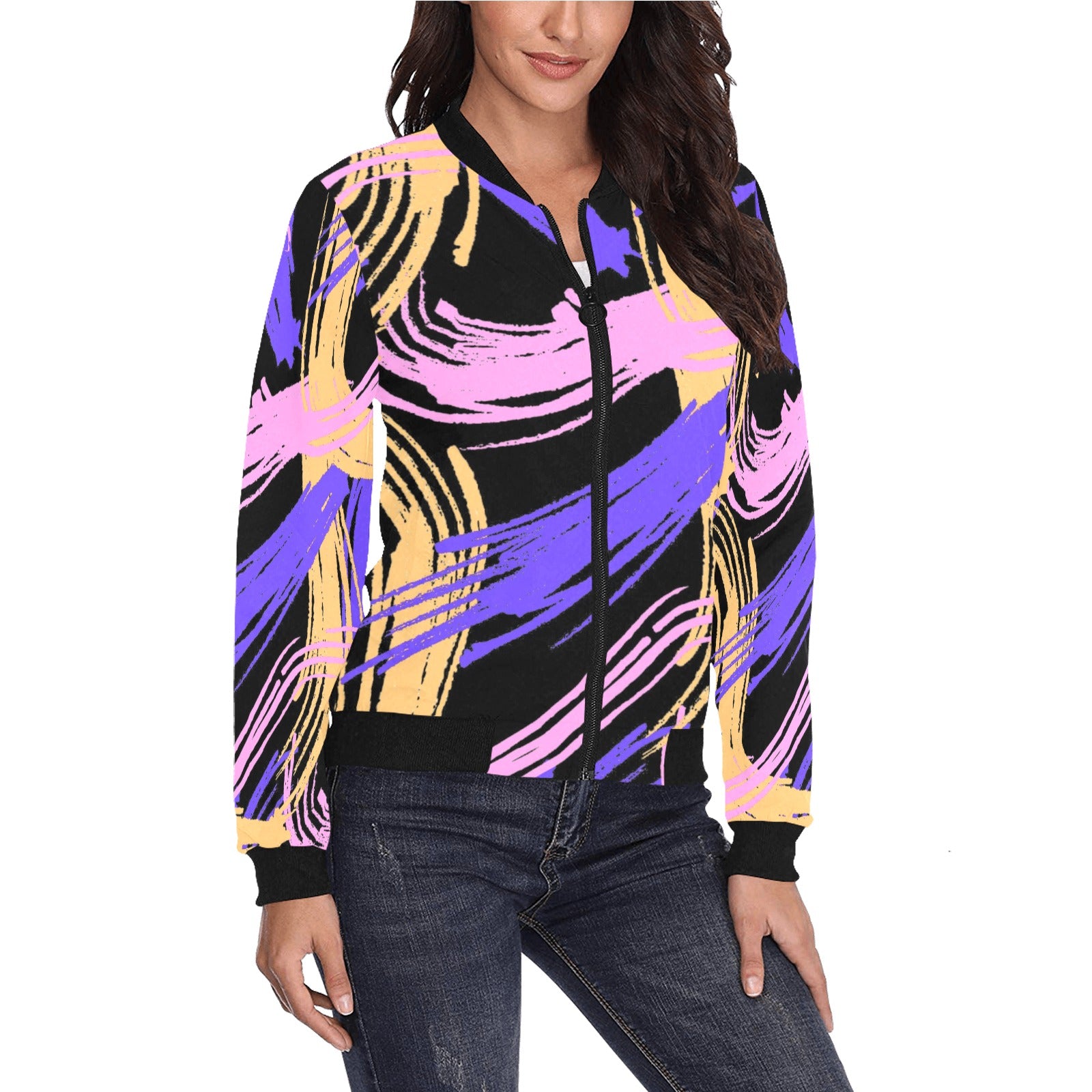 Women's All-Over Print Bomber Jacket