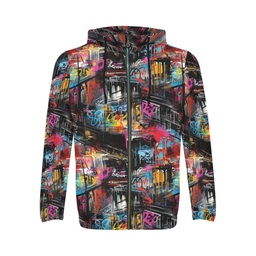 Men's All-Over Print Full-Zip Hoodie
