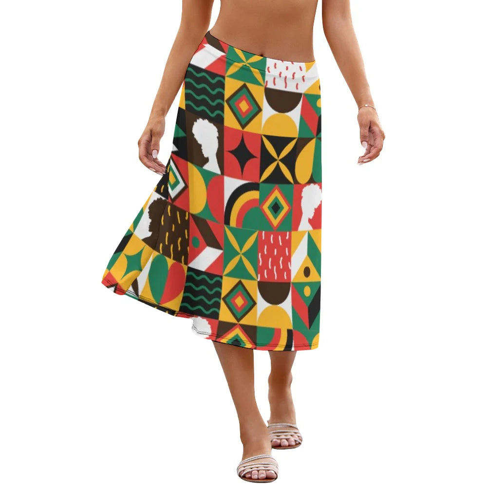 Women's A-Line Midi Skirt