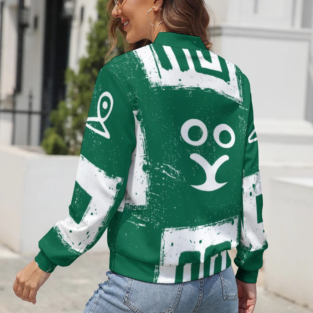 cropped womens zip up jacket casual style