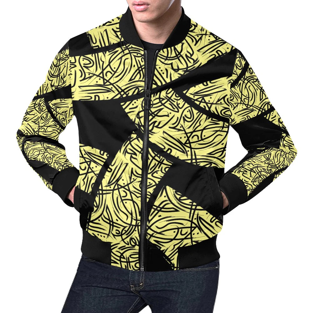 Men's All-Over Print Casual Bomber Jacket
