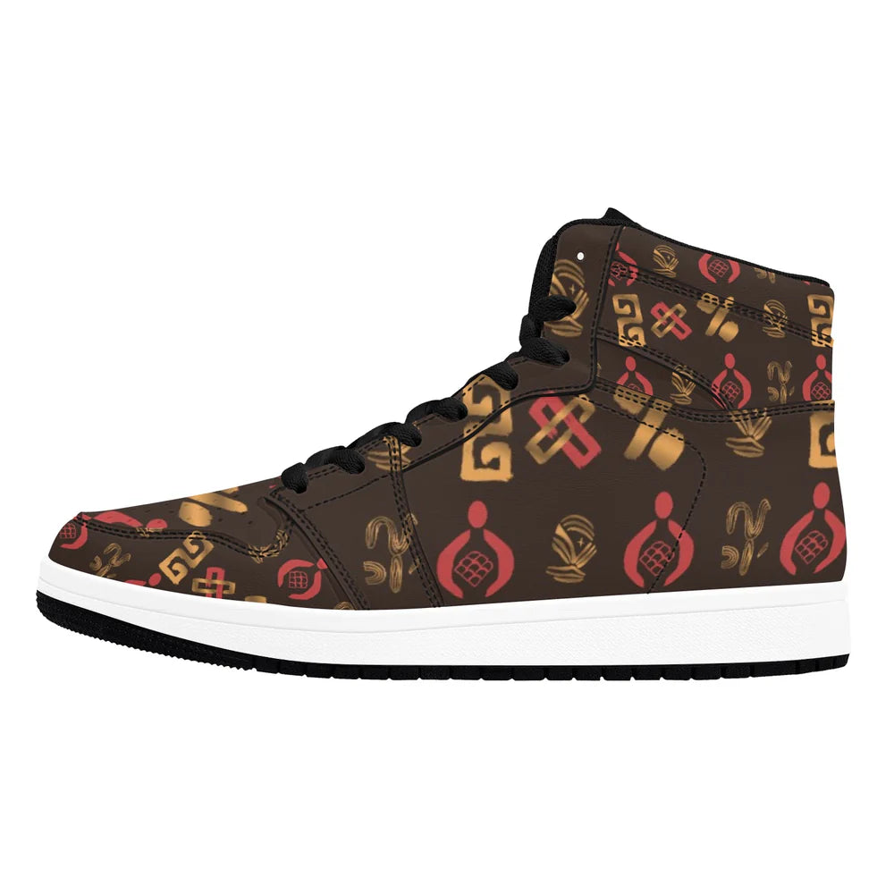 Men's African Print High-Top Sneakers