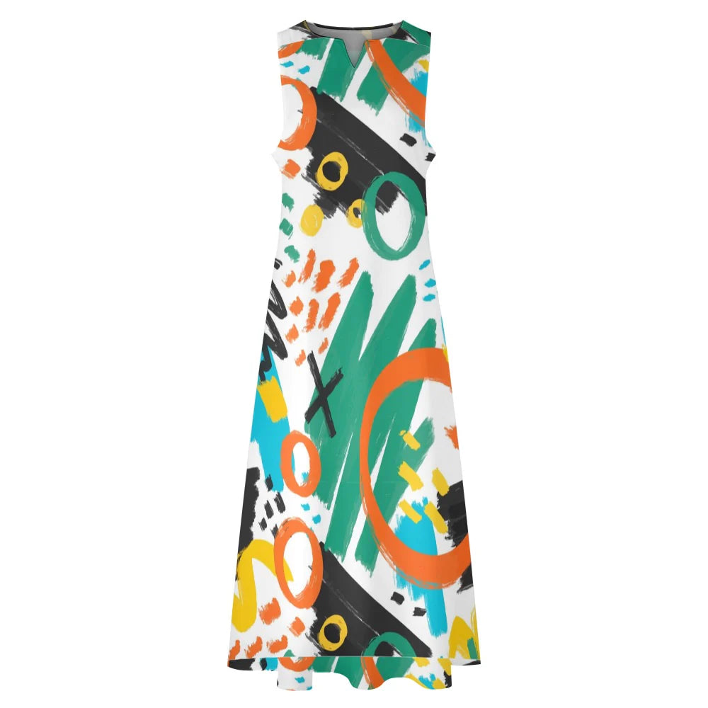 Women's Sleeveless V-Neck A-Line Dress