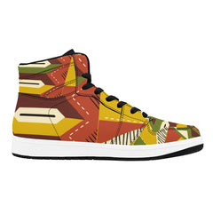 Men's African Print High-Top Sneakers