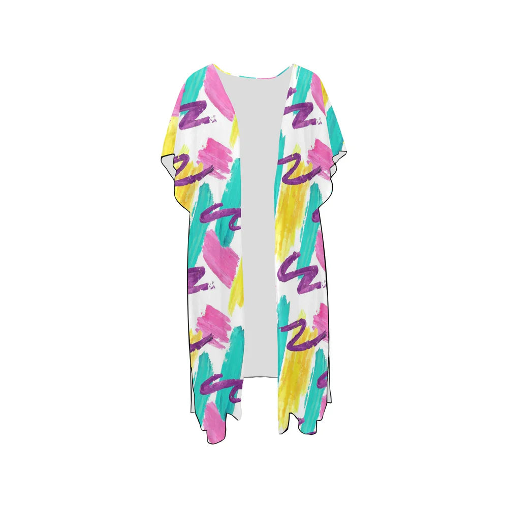 Women's Mid-Length Chiffon Cover-Up with Side Slits (H50)