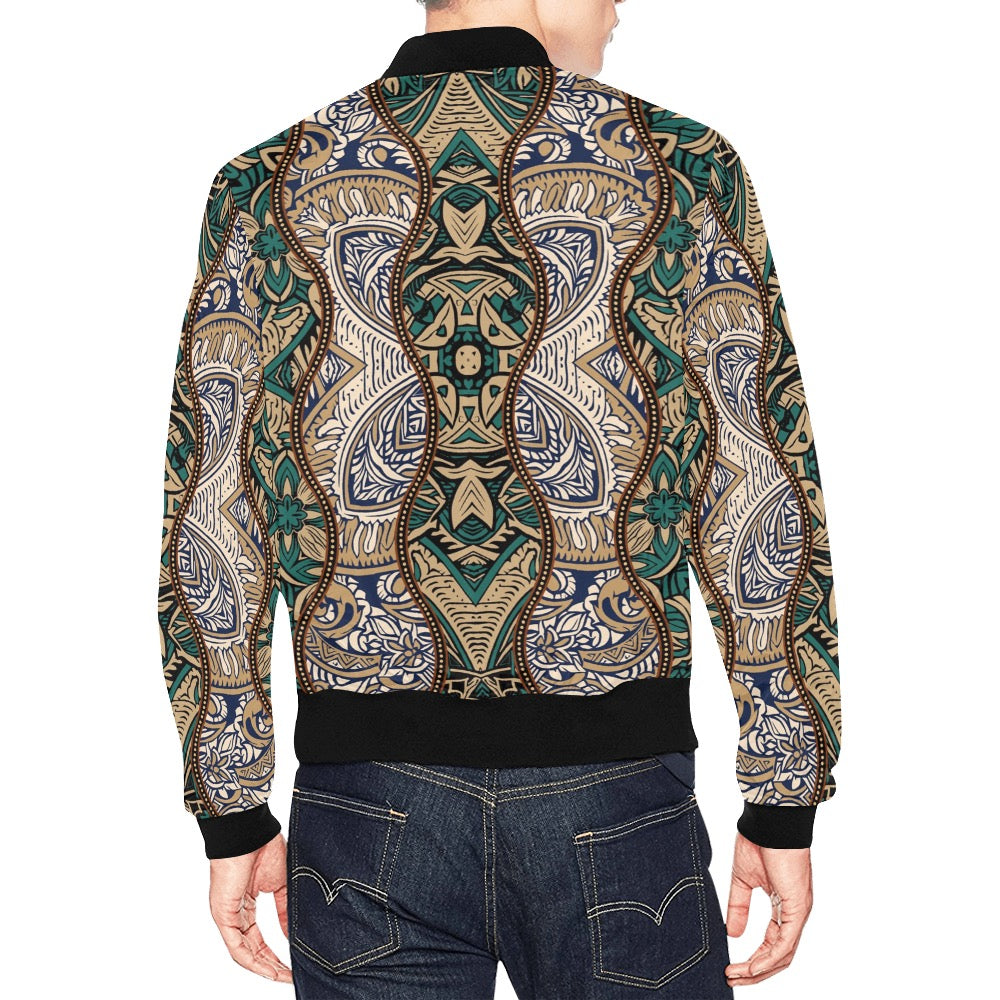 Men's All-Over Print Casual Bomber Jacket