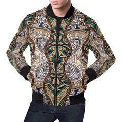 Men's All-Over Print Casual Bomber Jacket