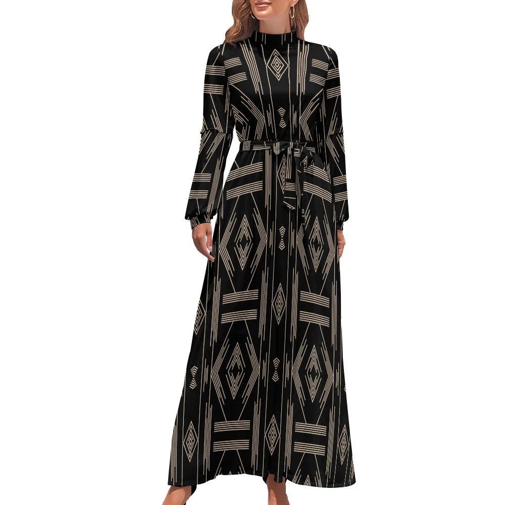 Women's Long Sleeve High-Neck Dress