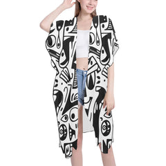 Women's Mid-Length Chiffon Cover-Up with Side Slits (H50)