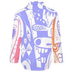 Women's Long Sleeve Irregular Button-Down Hem Shirt