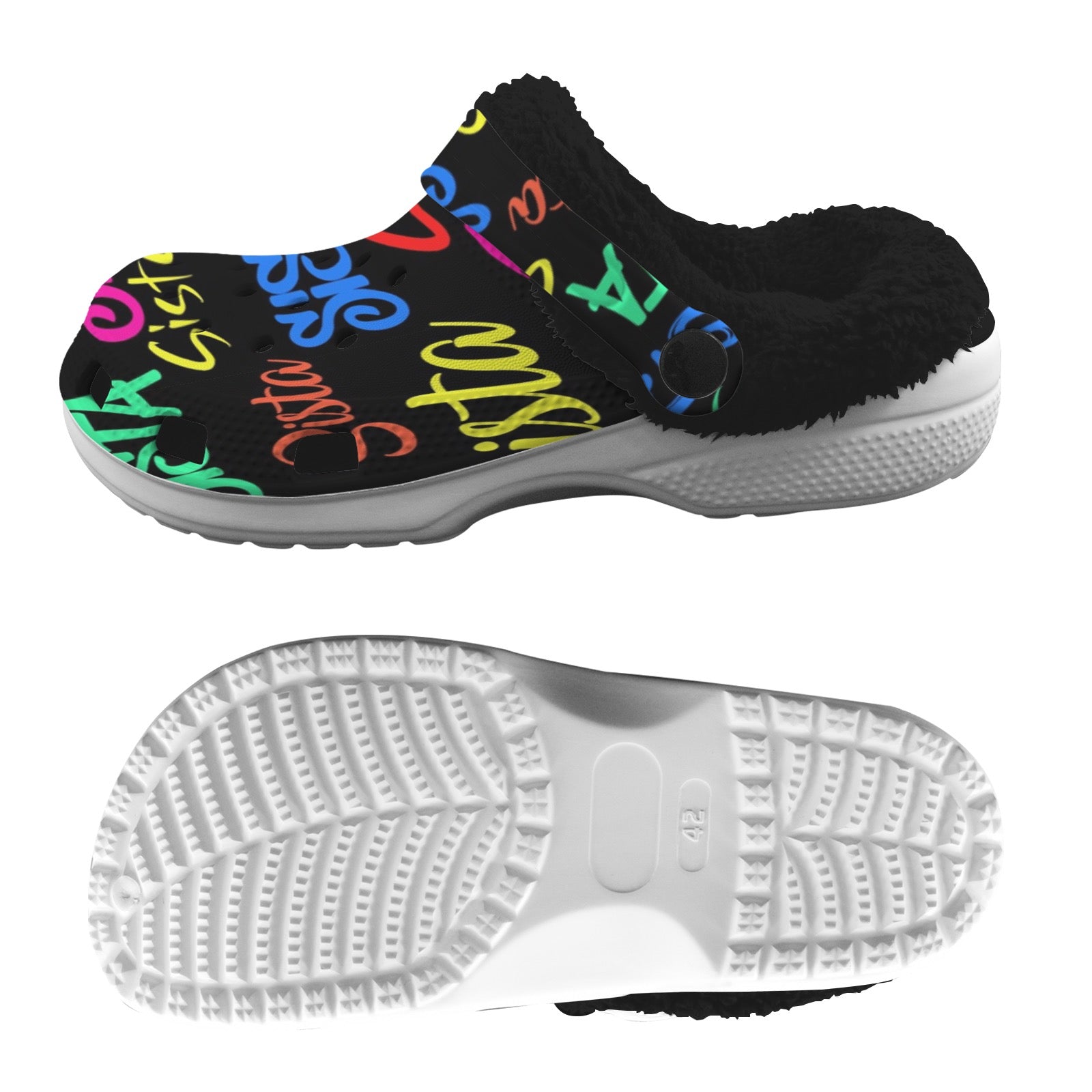 Unisex Custom Print Fleece-Lined Adult Clogs