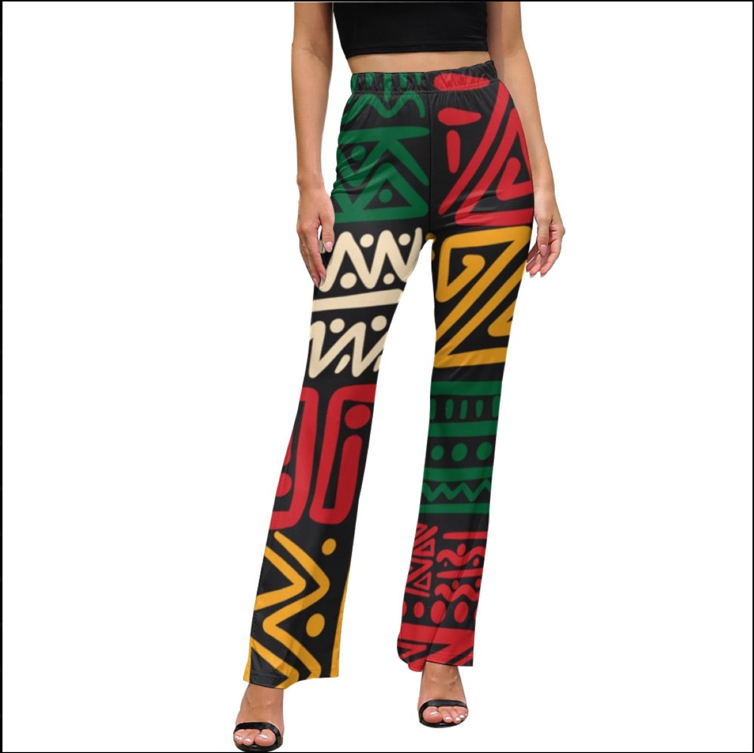 Women's Afrocentric Harlem Renaissance Flared Pants