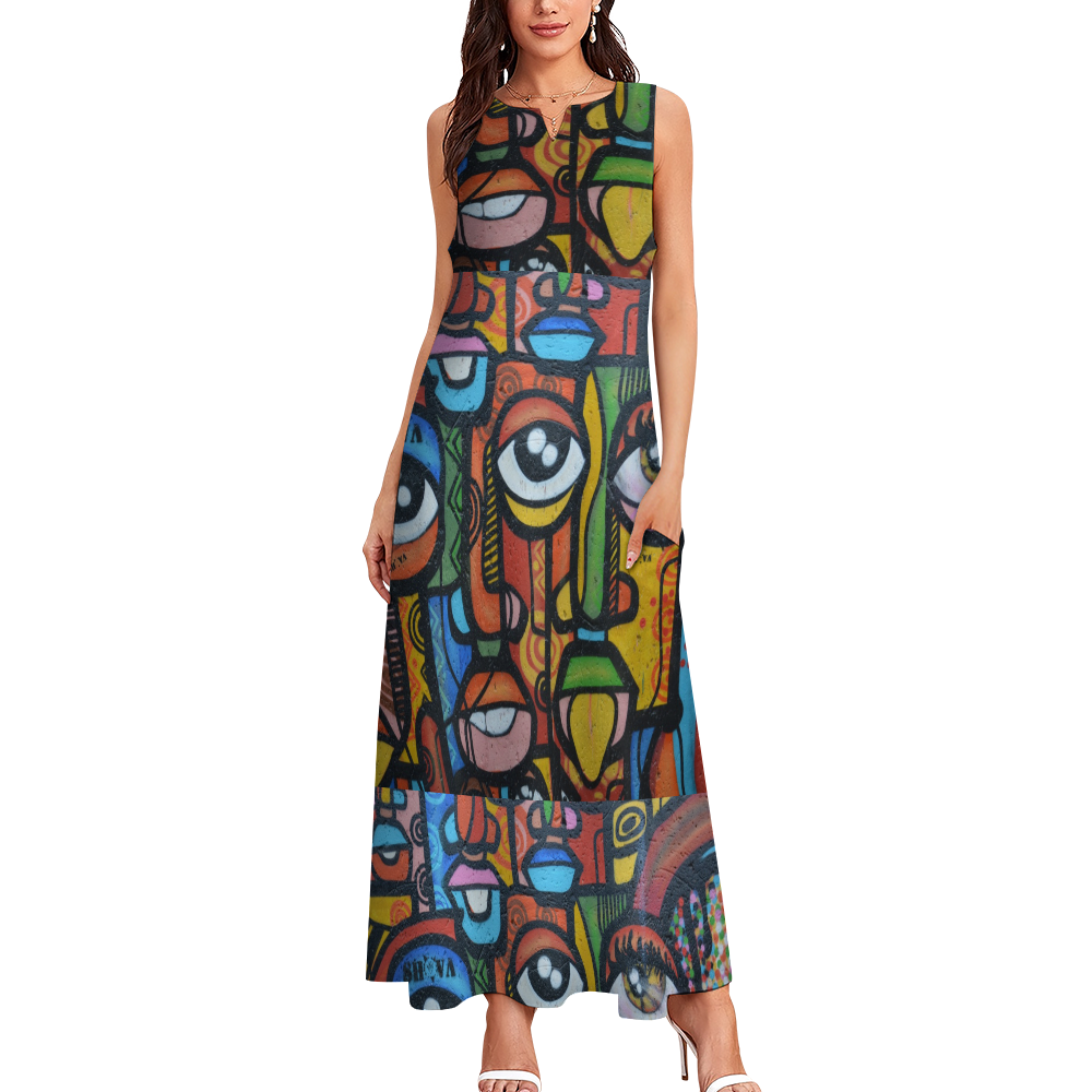Women's Sleeveless V-Neck A-Line Dress