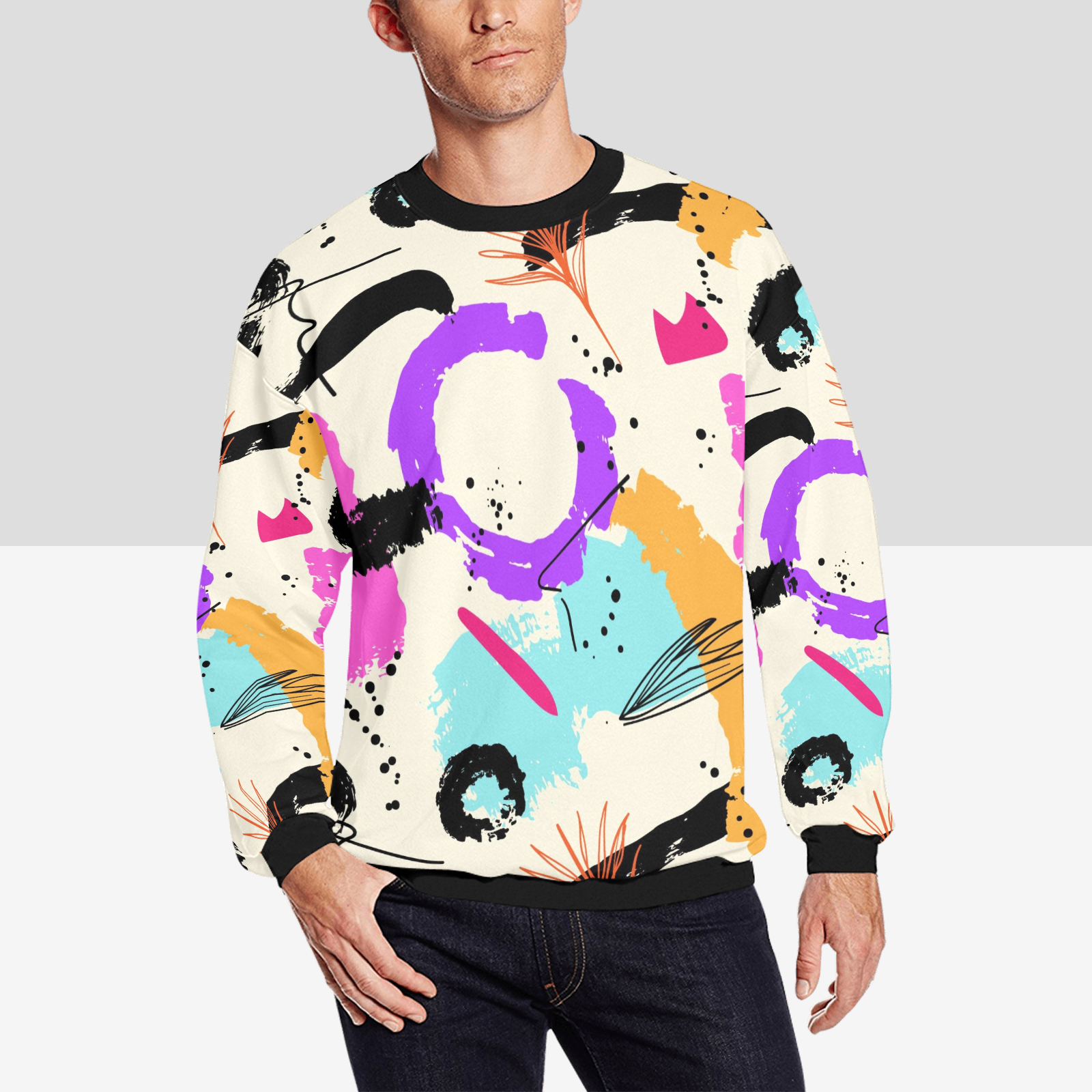 Men's Afrocentric Harlem Renaissance All-Over Print Sweatshirt