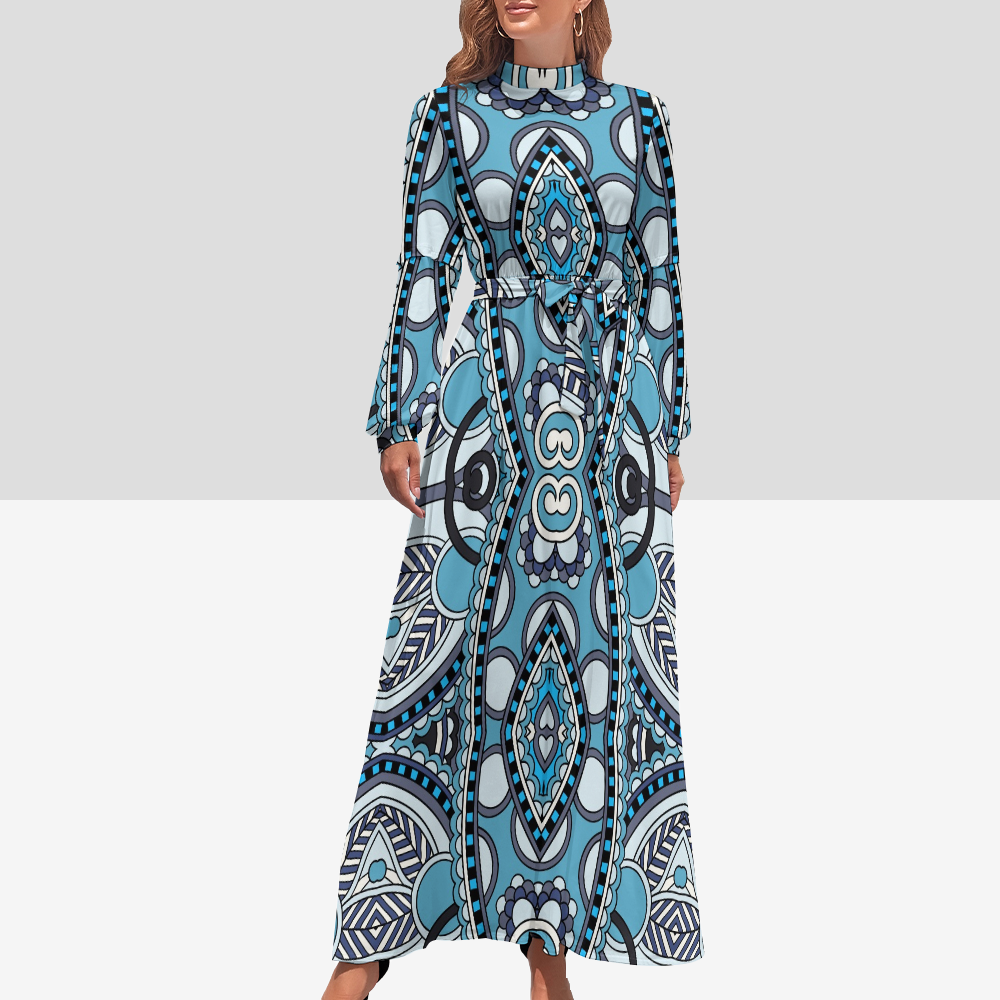 Women's Long Sleeve High-Neck Dress