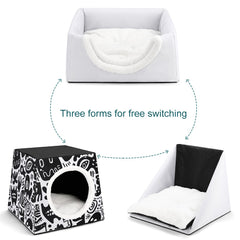 Monochrome Doodle All-Over Print Pet House