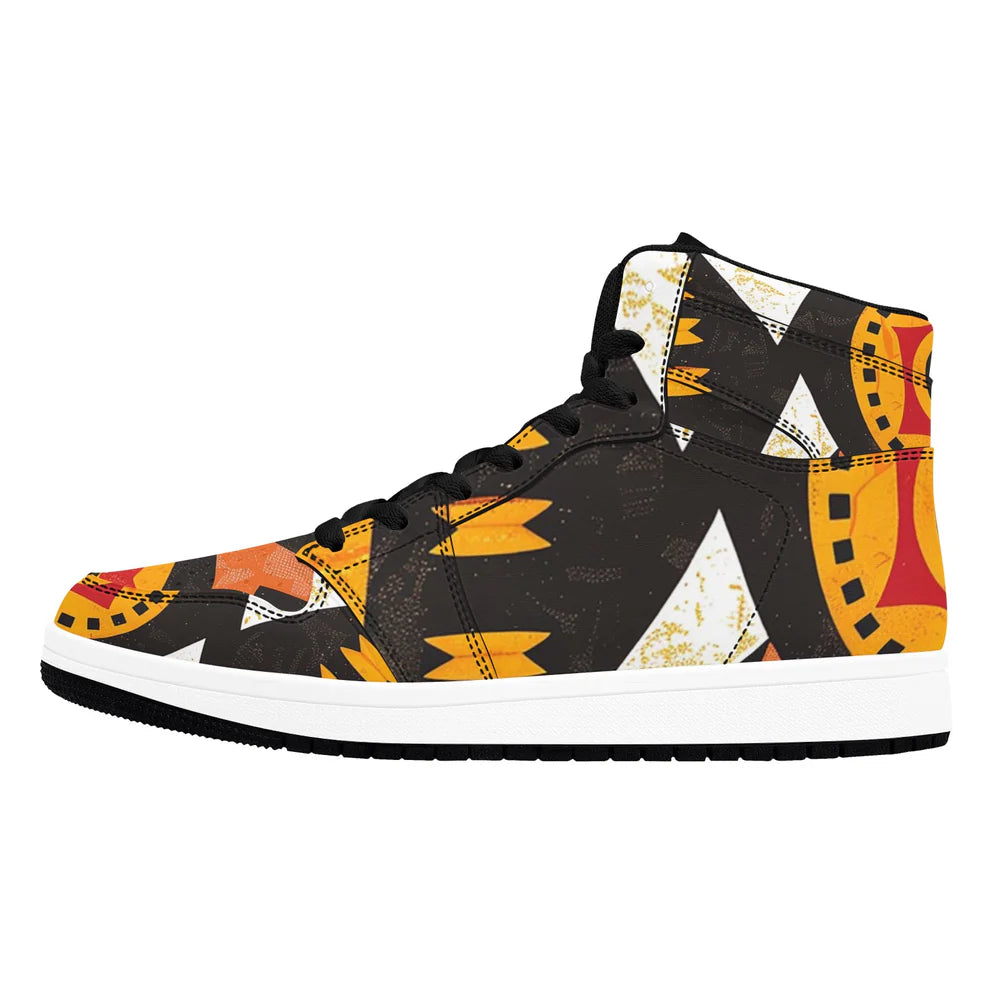Men's African Print High-Top Sneakers