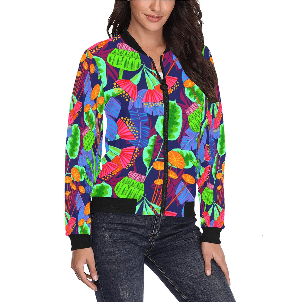Women's All-Over Print Bomber Jacket