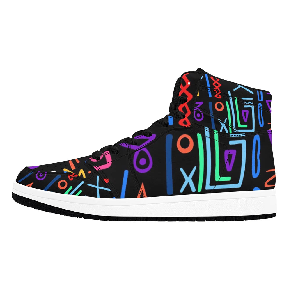 Men's African Print High-Top Sneakers