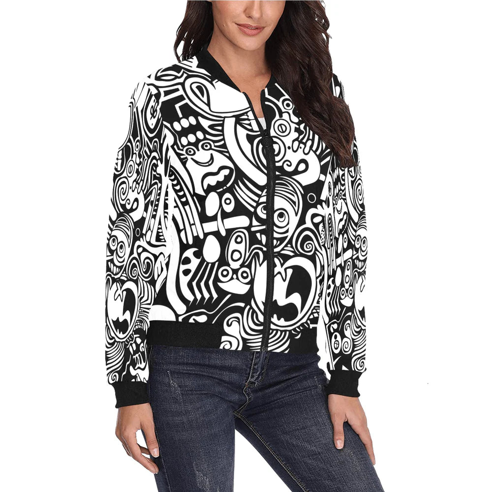 Women's All-Over Print Bomber Jacket