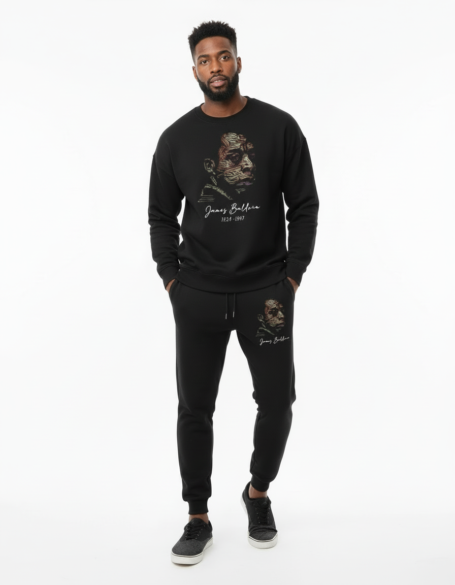 james baldwin graphic sweatsuit streetwear set