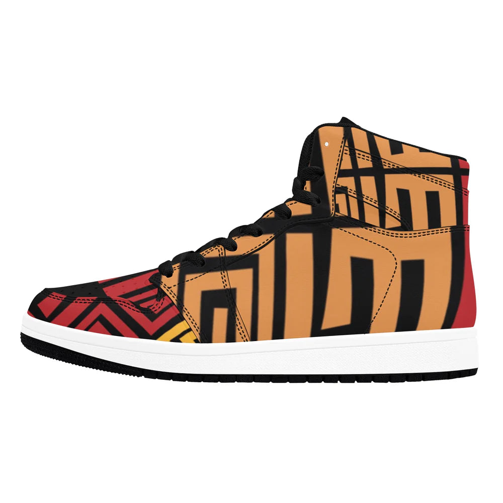 Men's African Print High-Top Sneakers
