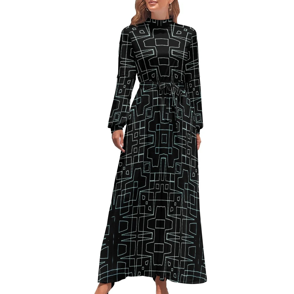 Women's Long Sleeve High-Neck Dress