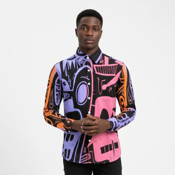 Men's Long-Sleeve Shirt with Chest Pocket